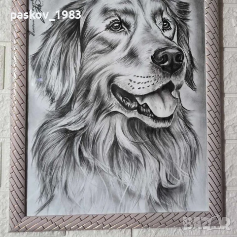 Ръчно рисувани на картон с рамка А3, снимка 4 - Декорация за дома - 51032948