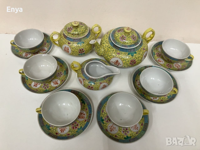 Сервиз за чай, порцеланов, китайски, оригинален - 17 части - НОВ!, снимка 3 - Антикварни и старинни предмети - 53476733