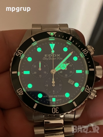 Продавам EDOX SKY DIVER 70'S CHRONOGRAPH 44MM MEN'S WATCH, снимка 13 - Мъжки - 52352213