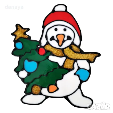 5551 Силиконов коледен стикер за прозорец, 15 см, снимка 6 - Декорация за дома - 48392175