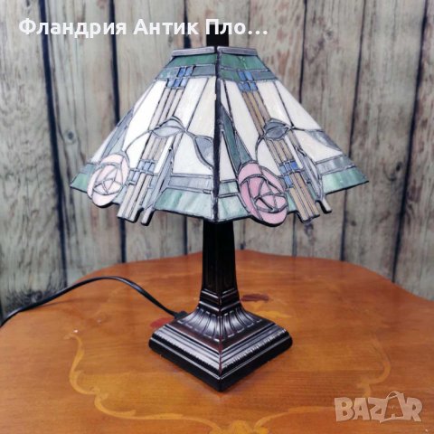 Настолна лампа - Рози, в стил Тифани , снимка 5 - Настолни лампи - 43377597