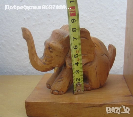 слонове разни: дървен слон 2 броя фигура дърво подпирачка за книги букенд bookend, бог Ганеша пано, снимка 10 - Статуетки - 43449780