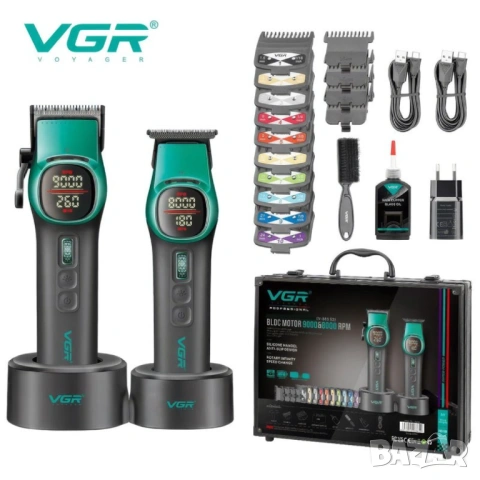 Комплект машинки за подстригване и контури-Green series VGR V-885 S2