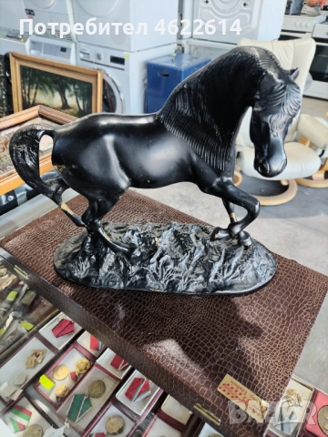 МАСИВНА БРОНЗОВА ФИГУРА НА КОН, снимка 5 - Колекции - 53117995