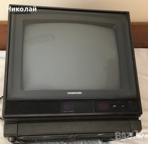 Телевизор Samsung CX-348ZME, работещ перфектно, ретро, портативен, подходящ за кабелна, дистанционно, снимка 3 - Телевизори - 52012868