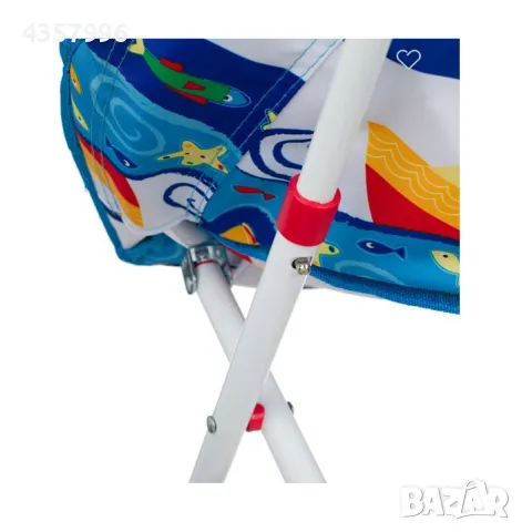 Фотьойл за деца, Метал, Море с Рибка, Син , снимка 2 - Къмпинг мебели - 50080386