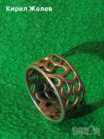 Старинен ФЛОРАЛЕН СРЕБЪРЕН РЕТРО ПРЪСТЕН ВИСОКА ПРОБА СРЕБРО АЖУРНА РЪЧНА МАЙСТОРСКА ИЗРАБОТКА 40621, снимка 3 - Антикварни и старинни предмети - 42644101
