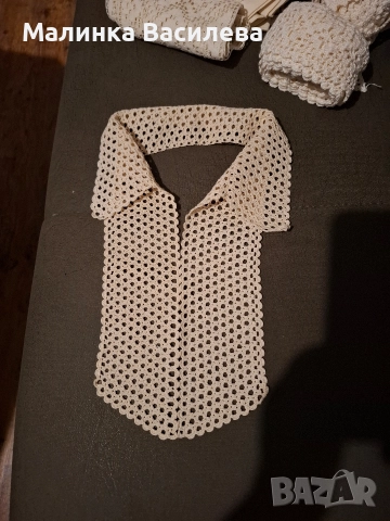 ръчно плетена яка, снимка 2 - Шапки - 52887987