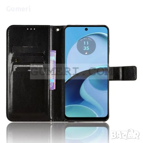 Тефтер "Wallet" за Motorola Moto G14, снимка 5 - Калъфи, кейсове - 43972069
