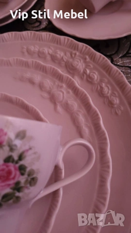 Колекционерски розов сервиз за хранене и кафе , снимка 10 - Сервизи - 53534156
