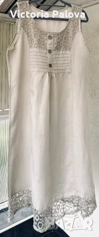 Красива ленена рокля свободна кройка 100% лен