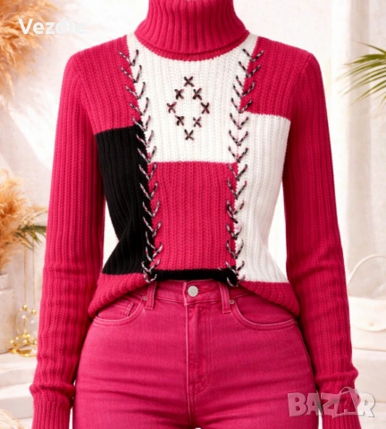 Розов дамски пуловер