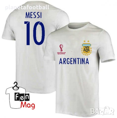 Футболна тениска на Аржентина и Меси WORLD CUP 2022 Qatar!Фен тениска на ARGENTINA и MESSI!, снимка 1 - Фен артикули - 38641040