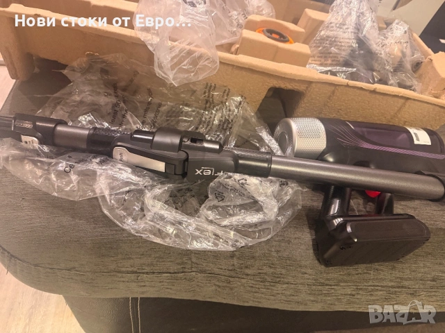 Нова! Прахосмукачка Rowenta X-FORCE FLEX 9.60 Allergie черен/лилав  Тип:Вертикална Вид на почистване, снимка 7 - Прахосмукачки - 53057627