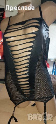 Нощничка с кожа и мрежа л хл 