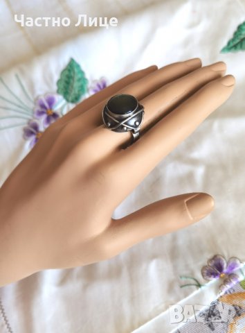 Старинен Царски Регулируем Пръстен със Зелен Камък., снимка 7 - Пръстени - 38461621