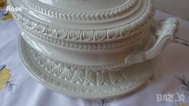 Супник бяла глазирана керамика, ръчно изработен , внос от  Италия.  , снимка 7 - Аксесоари за кухня - 52693813