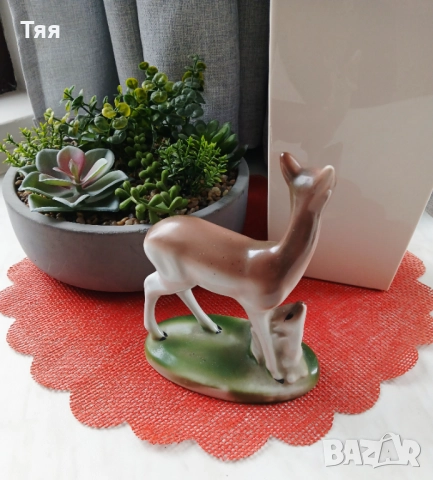 Порцеланова сърничка с малко сърне, снимка 2 - Антикварни и старинни предмети - 52775396