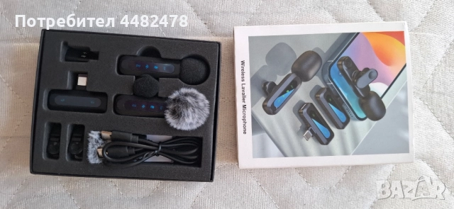 Безжични микрофони за видеа, влогове и лайф предавания!, снимка 2 - Микрофони - 52501976