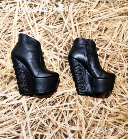 Ефектни дамски боти на висока цяла платформа. N 36, снимка 4 - Дамски боти - 53418285