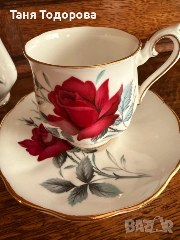 Чашка за кафе с подложна чинийка Royal Albert- Sweet Romance, снимка 5 - Сервизи - 51530877