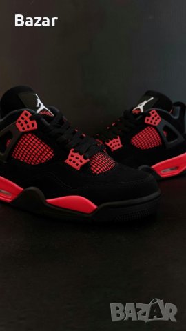 Nike Air Jordan 4 Red Thunder Размер 44 Номер 28см Мъжки Обувки Кецове Маратонки Нови Оригинални