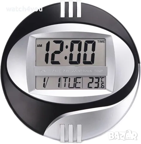 НОВ ДИГИТАЛЕН СТЕНЕН ЧАСОВНИК С ГОЛЕМИ ЦИФРИ И ТЕМПЕРАТУРА. ЕЛЕКТРОННИ СТЕННИ ЧАСОВНИЦИ, снимка 4 - Стенни часовници - 44706763
