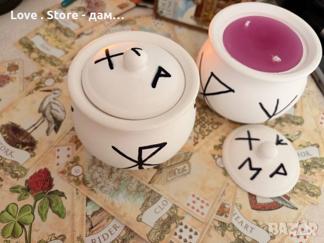 Пуническа свещ за Любовна магия , снимка 4 - Декорация за дома - 53411508