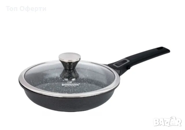 Тиган с капак Bohmann, 24см. 1.9л., Лят алуминий, Подвижна дръжка, Индукция, снимка 6 - Съдове за готвене - 47885020