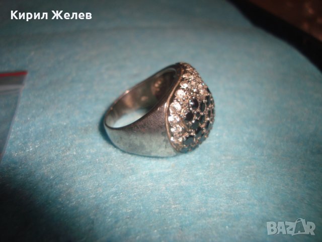 СТАР СРЕБЪРЕН СКЪПОЦЕНЕН АРТ ПРЪСТЕН с МАРКАЗИТИ и ЦИРКОНИ ЛАКИРАНО ОКСИДИРАНО СРЕБРО 26240, снимка 8 - Пръстени - 34646999