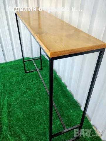 Маси с дървен плот и метална конструкция , снимка 3 - Маси - 50287719