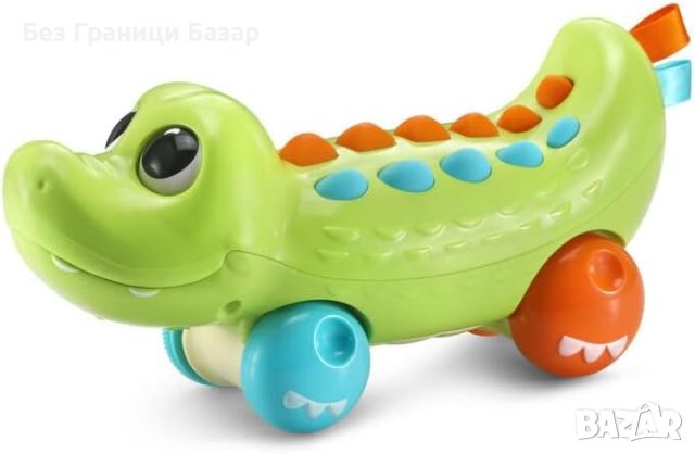 VTech Baby Бебешка сензорна играчка за бутане, алигатор със светлини,звуци, цветове и песни, снимка 2 - Образователни игри - 43764116