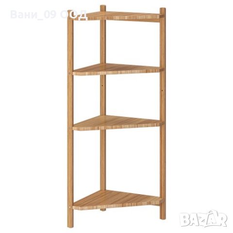 Ъглова бамбукова етажерка за баня