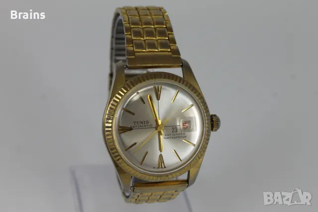 Стар Ръчен Часовник TUNIS Datomatic С Водолаз, снимка 2 - Антикварни и старинни предмети - 48678265