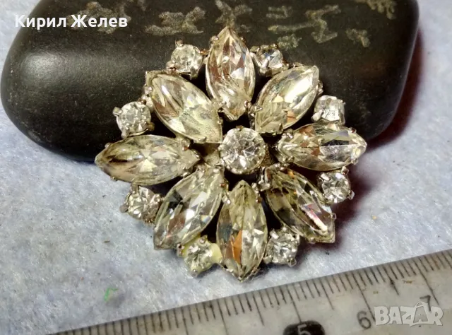 ПРЕКРАСНА СРЕБРИСТА ВИНТИДЖ АРТ КРИСТАЛНА БРОШКА ЦВЕТЕ с БЛЕСТЯЩ ФАСЕТИРАН ПЛАНИНСКИ КРИСТАЛ 85184, снимка 6 - Други - 48734007