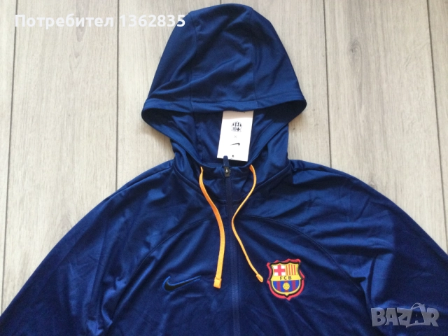 НОВ оригинален син суичър NIKE Ф.К. БАРСЕЛОНА / FC BARCELONA размер L, снимка 4 - Фен артикули - 51603108