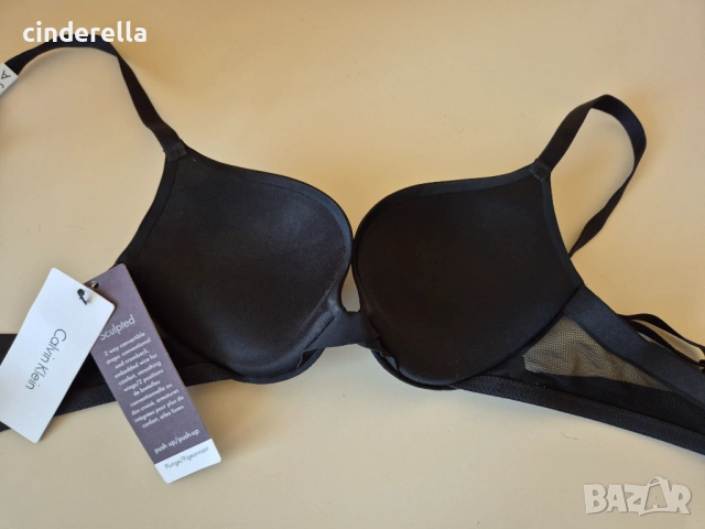 Calvin Klein Черен сутиен Push-up 70А Нов с етикет, снимка 7 - Бельо - 53603668