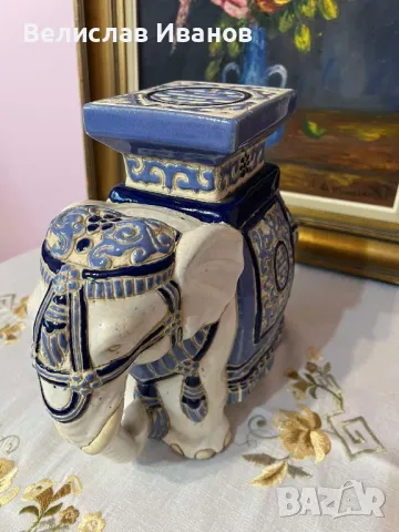 Винтидж керамичен слон в перфетно състояние. , снимка 2 - Антикварни и старинни предмети - 49695012