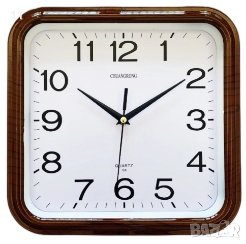 Елегантен квадратен винтидж часовник за стена / 28 см x 29 см;