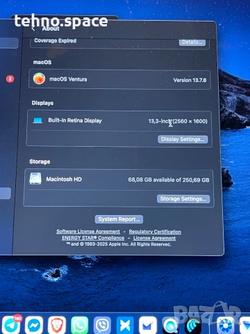 13.3' Core i7 Apple MacBook Pro 2017 TouchBar 16GB RAM/256GB/, снимка 3 - Лаптопи за работа - 53238858