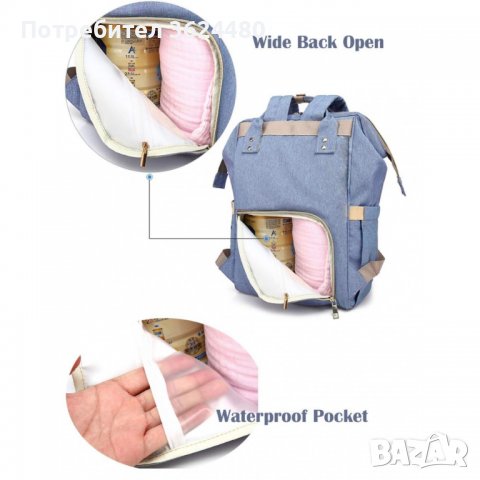 Чанта раница за количка за бебешки аксесоари, снимка 18 - Кенгура и ранички - 39992004