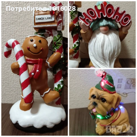 LED светещо декоративно коледно куче,джудже,динджър човече..