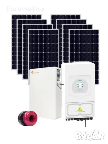 Автономна соларна система 8.8 kW + инвертор Deye 8 kw + 5.12 kwh литиева батерия - Трифазна