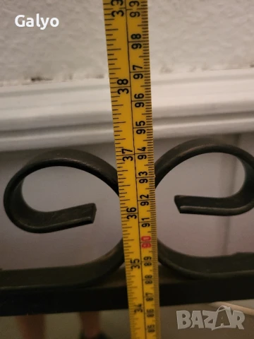 Стар  Красив комплект закачалка с огледало от ковано желязо и масивно дърво, снимка 8 - Закачалки - 50568941