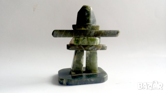 Инукшук инуитска ръчна  статуя  от нефрит, снимка 4 - Други ценни предмети - 43698635