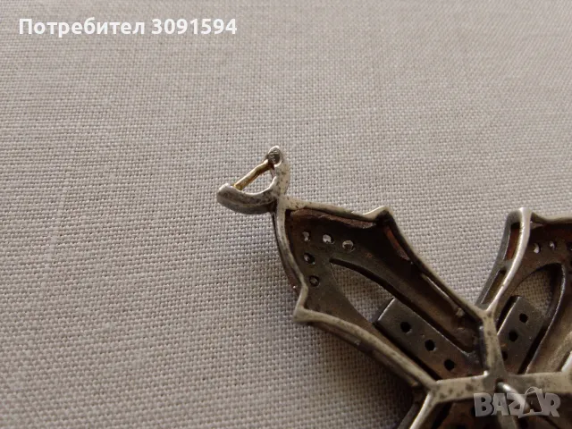 Много красив голям сребърен кръст със циркони проба925, снимка 7 - Антикварни и старинни предмети - 47621877
