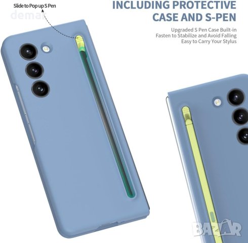 Калъф + Slim S Pen за Galaxy Z Fold 5, 2 накрайника (ледено синьо), снимка 3 - Калъфи, кейсове - 43169554