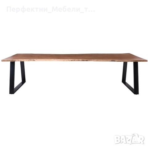 Огромна трапезна маса 300см. дърво акация и метал - за до 16 човека-доставка до 5 работни дни