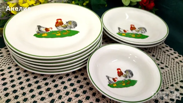 Чинии с петел и кокошка Luciano Italy , снимка 2 - Чинии - 49785507