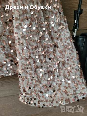 Блуза с пайети в бежово Vero Moda , снимка 4 - Блузи с дълъг ръкав и пуловери - 52467484